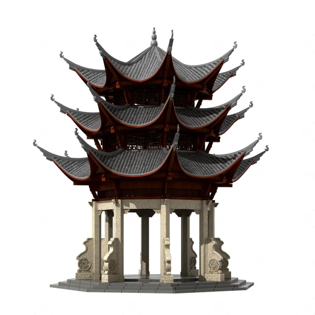 古建塔楼佛塔钟楼3D模型